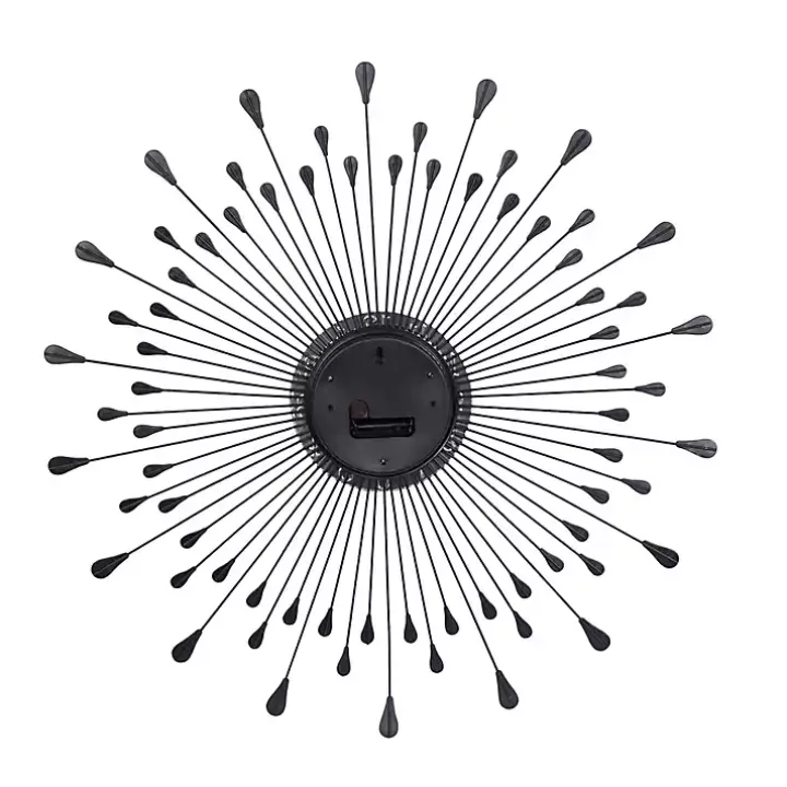 Silver Metal Sunburst Droplet Frame Clock