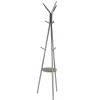 Silver Metal Tripod Coat Rack with Shelf