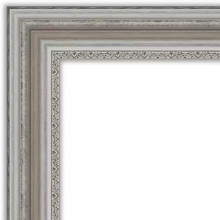 Silver Patina Scallop Framed Mirror, 30x42 in.