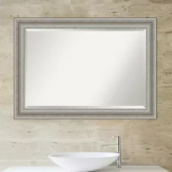 Silver Patina Scallop Framed Mirror, 30x42 in.