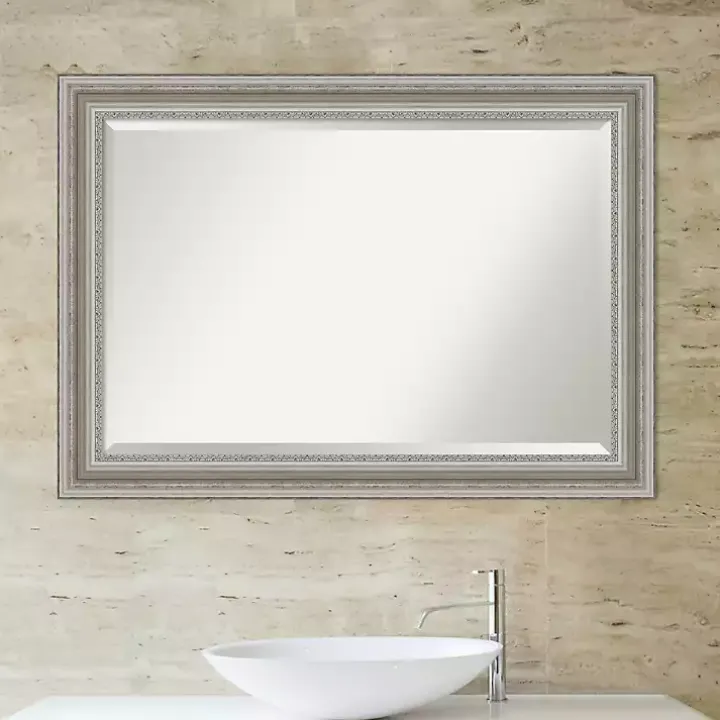 Silver Patina Scallop Framed Mirror, 30x42 in.