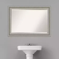 Silver Patina Scallop Framed Mirror, 30x42 in.