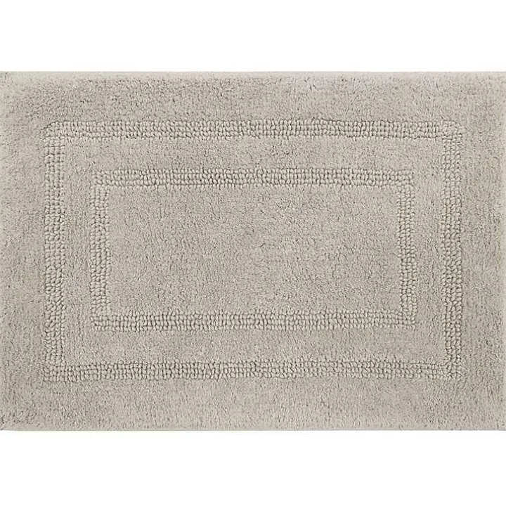Silver Reversible Cotton Bath Mat, 34 in.