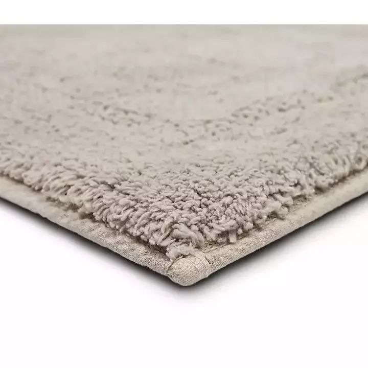 Silver Reversible Cotton Bath Mat, 34 in.