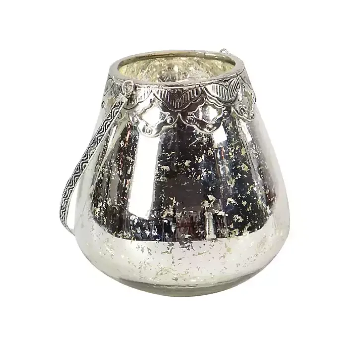 Silver Speckled Votive Candle Holders, Set of 3