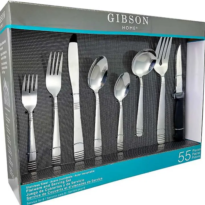 Silver Stainless Steel 55-pc. Flatware Set