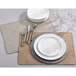 Silver Woven Water Hyacinth Placemats, Set of 4