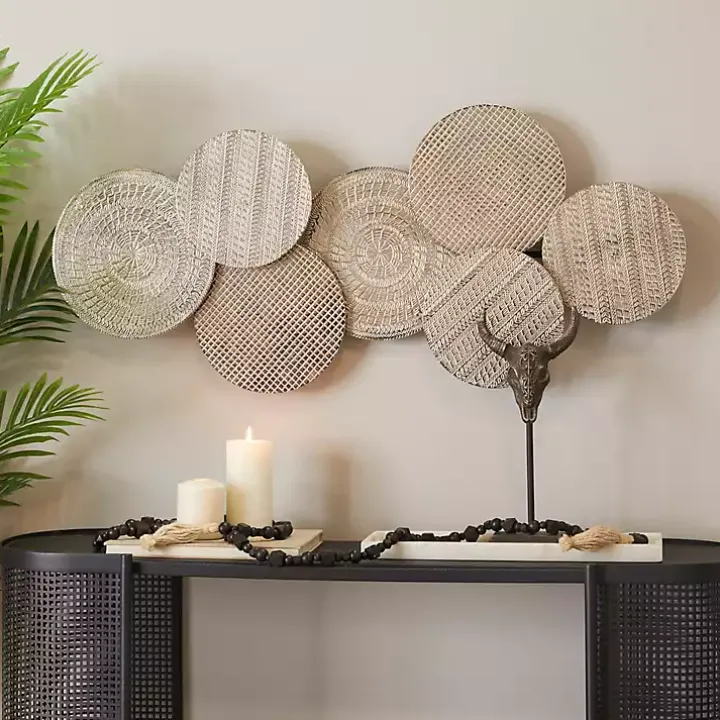 Silvery Rivers Layered Disks Wall Plaque