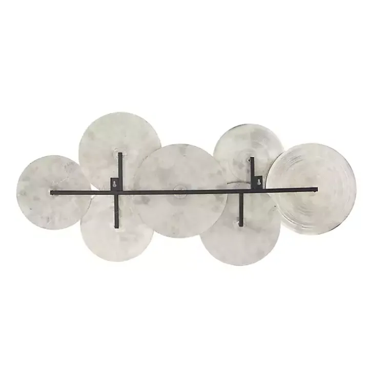 Silvery Rivers Layered Disks Wall Plaque