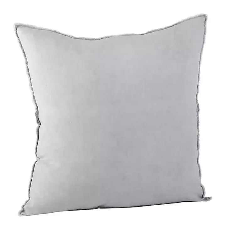 Slate Fringed Edge Pillow
