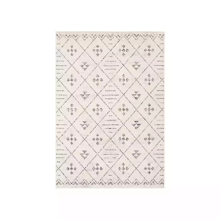 Slate Gray Diamond Print Area Rug, 7x10