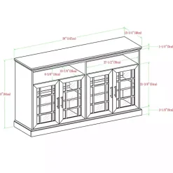 Slate Gray Glass Door Classic TV Stand