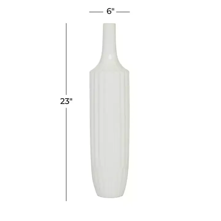 Slender Curtain Ribbed Vase