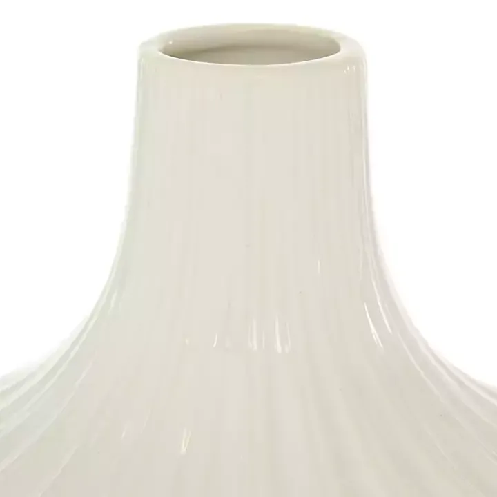 Slender Curtain Ribbed Vase, 13 in.