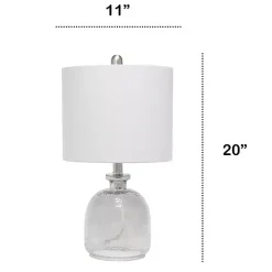 Smokey Gray Hammered Glass Gray Shade Table Lamp