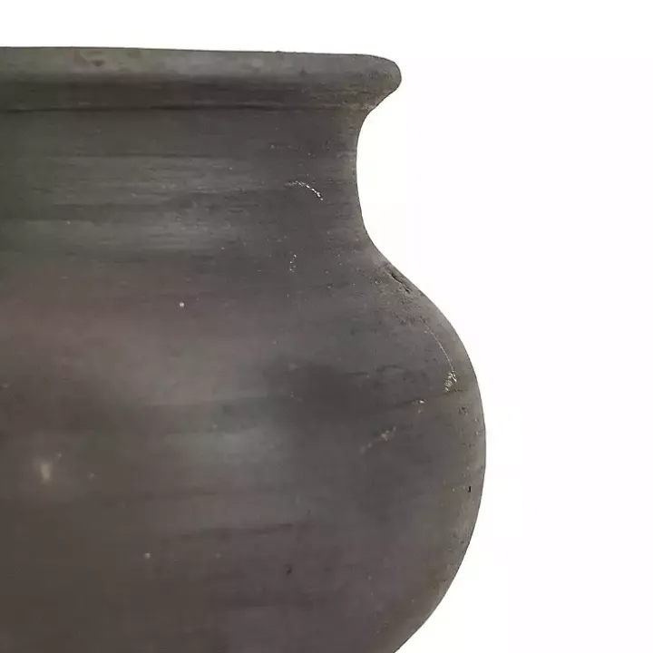 Smoky Black Terracotta Vase, 5 in.