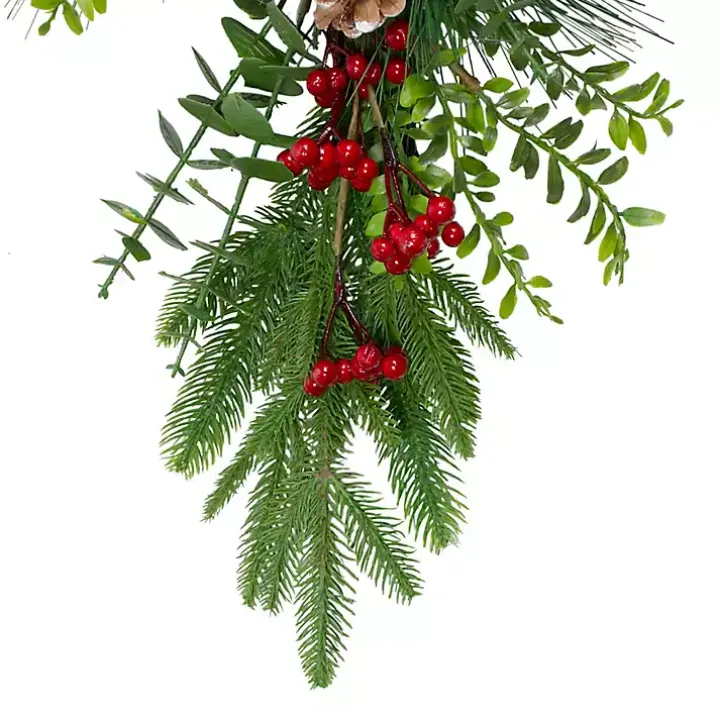 Snow Berry Pine Teardrop Christmas Swag