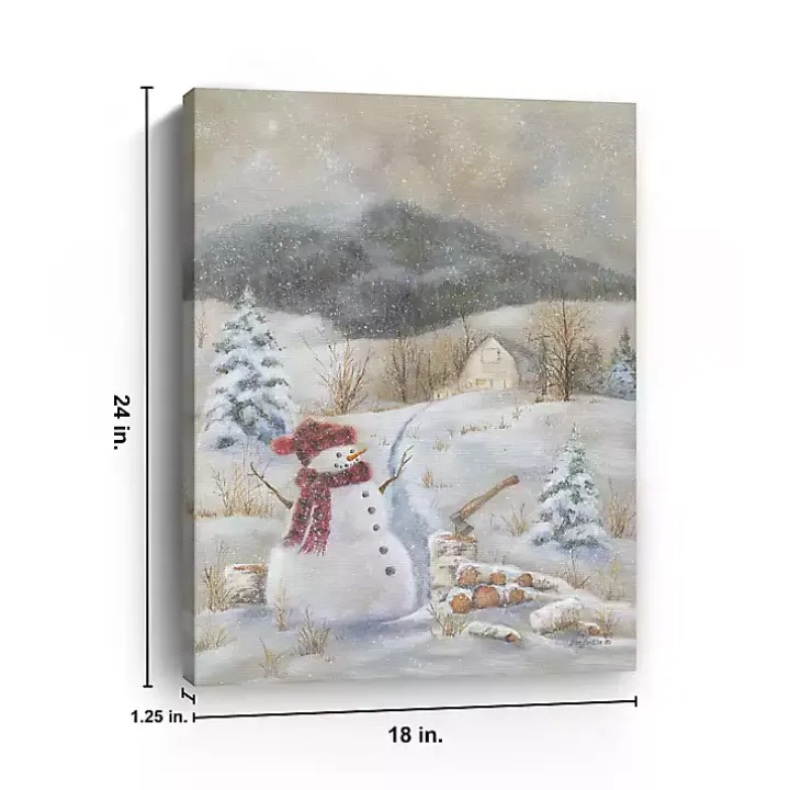 Snowman Canvas Christmas Art Print