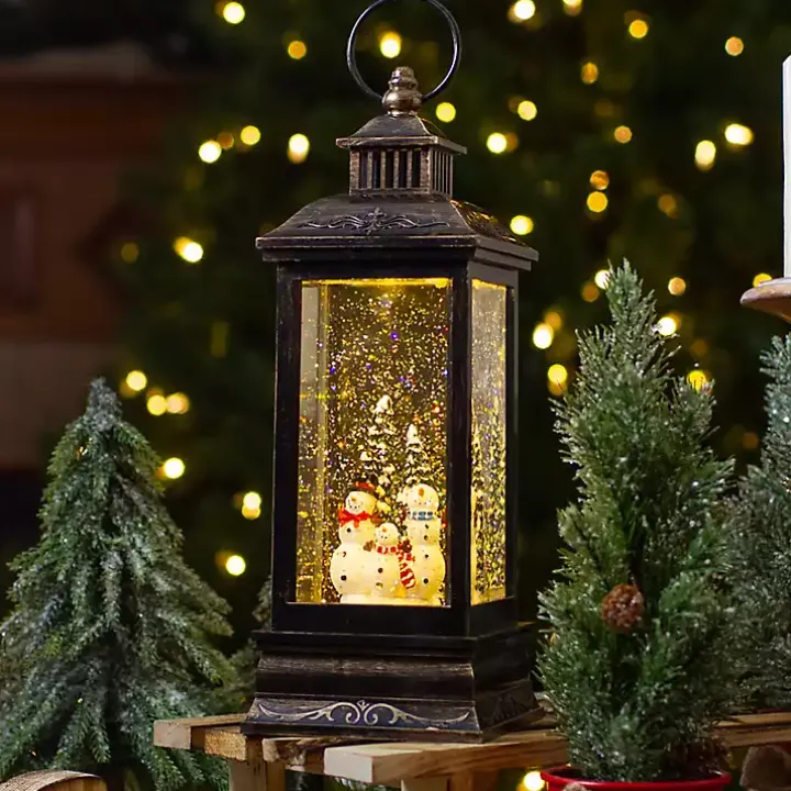 Snowman Family Christmas LED Glitter Snow Globe