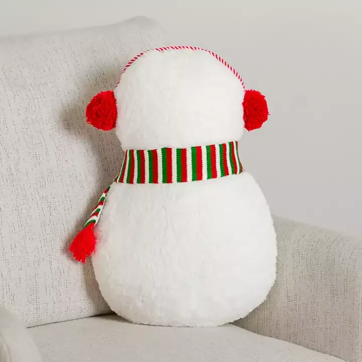 Snowman Shaped Holiday Pillow