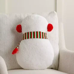 Snowman Shaped Holiday Pillow