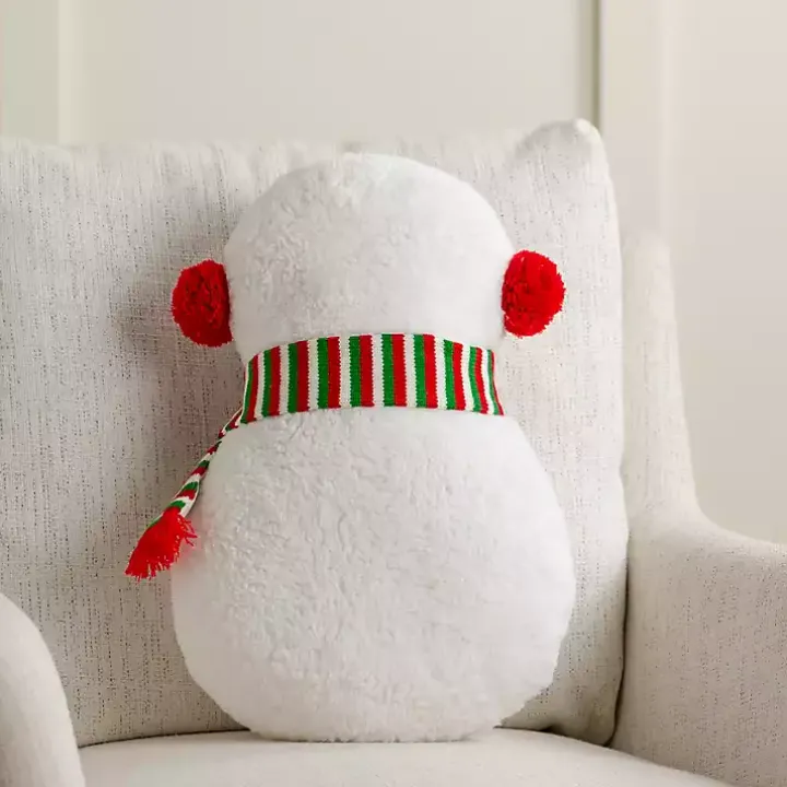 Snowman Shaped Holiday Pillow