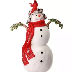 Snowman with Cardinals Statue