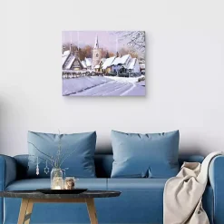 Snowy Christmas Village Canvas Art Print