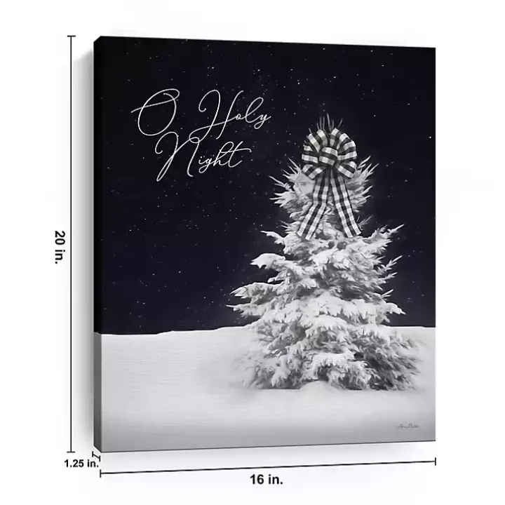 Snowy Tree O Holy Night Canvas Art Print