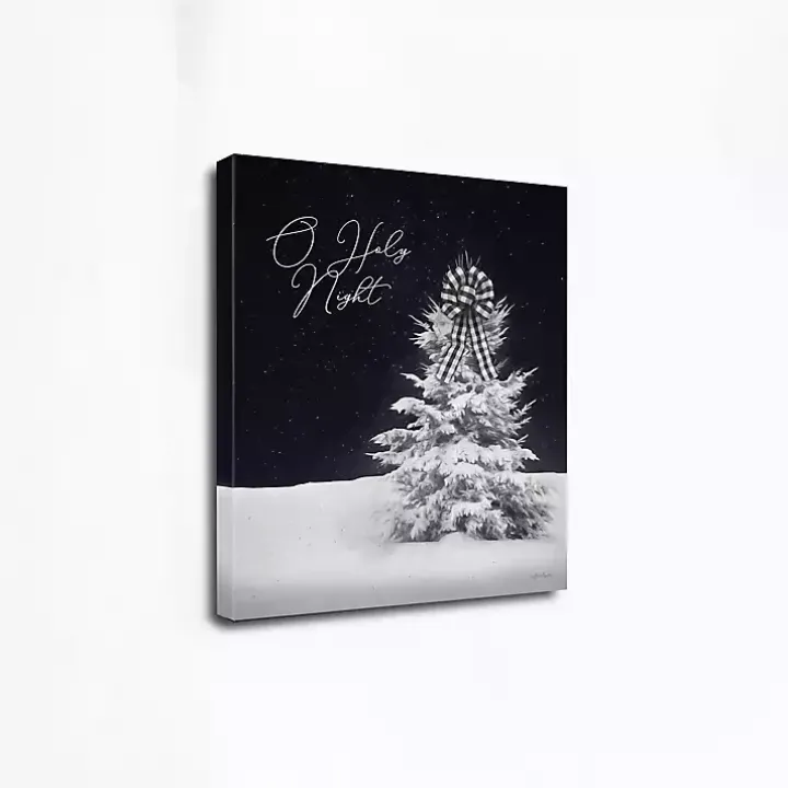 Snowy Tree O Holy Night Canvas Art Print