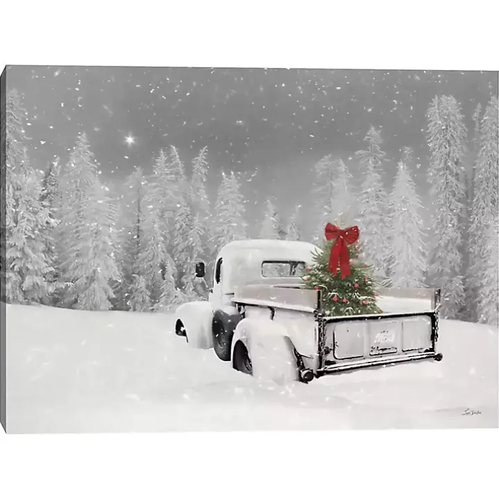 Snowy Truck Canvas Art Print