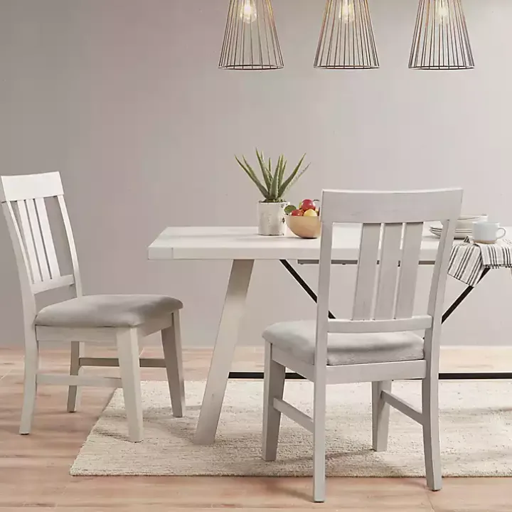 Sofia White High Back Dining Chairs, Set of 2