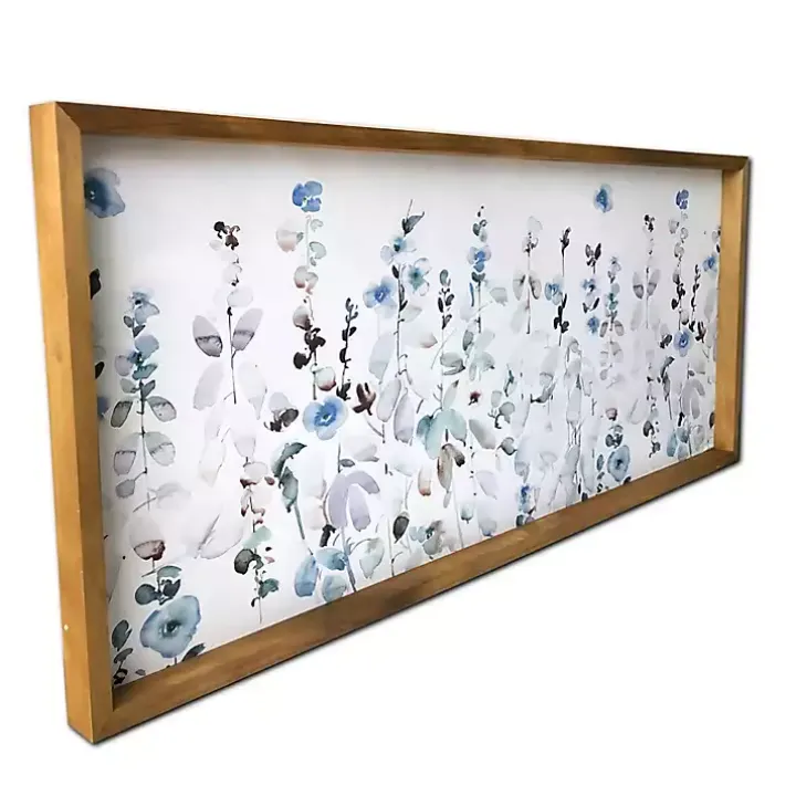 Soft Blue Garden Framed Canvas Art Print