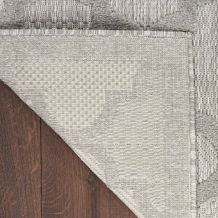 Soft Silver Trellis Outdoor Area Rug, 4x6