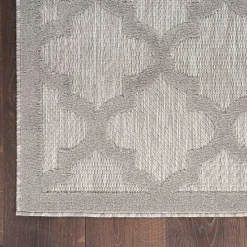 Soft Silver Trellis Outdoor Area Rug, 4x6