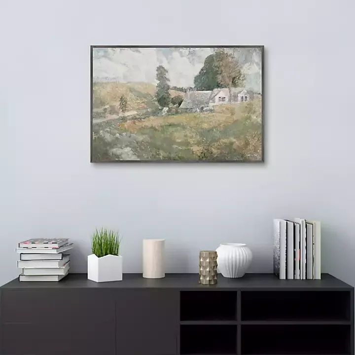 Soft Spring Landscape Framed Canvas Art Print