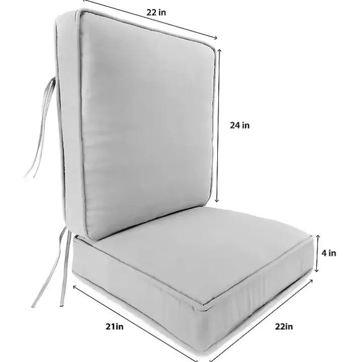 Solid Beige Outdoor Deep Seat Cushion
