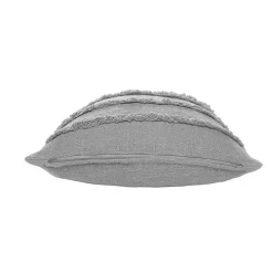 Solid Gray Tufted Accent Pillow