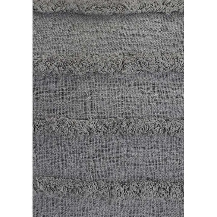Solid Gray Tufted Accent Pillow