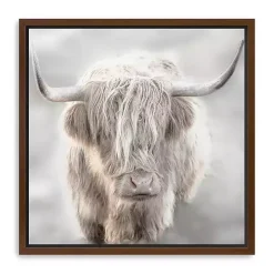 Solo Highland Cow Framed Canvas Art Print, 40x40
