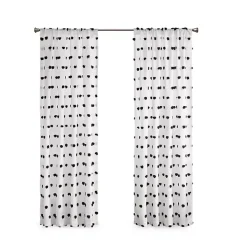 Sophie Black Pom Pom Curtain Panel, 84 in.