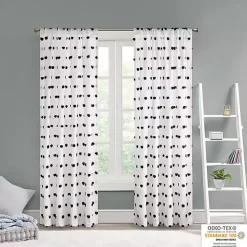 Sophie Black Pom Pom Curtain Panel, 84 in.