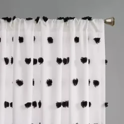 Sophie Black Pom Pom Curtain Panel, 84 in.
