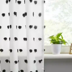 Sophie Black Pom Pom Curtain Panel, 84 in.