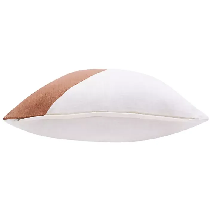 Spice & Ivory Geometric Colorblock Throw Pillow