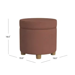 Spice Round Velvet Storage Ottoman