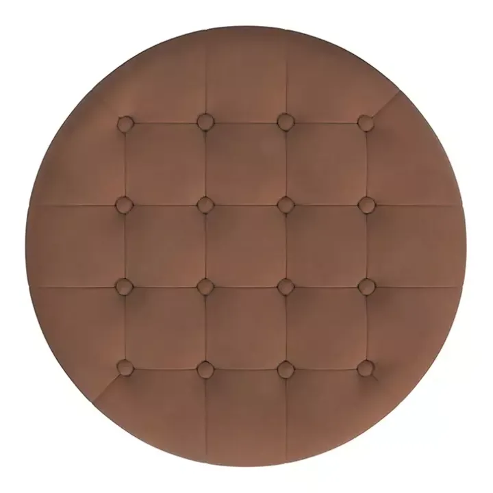Spice Round Velvet Tufted Storage Ottoman