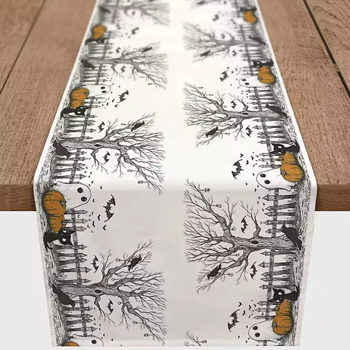 Spooky Tree Border Halloween Table Runner, 72 in.
