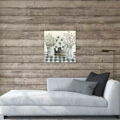 Spring Floral Gingham Canvas Art Print