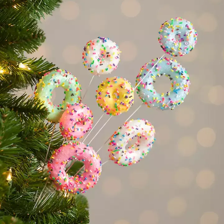 Sprinkled Doughnuts Christmas Pick